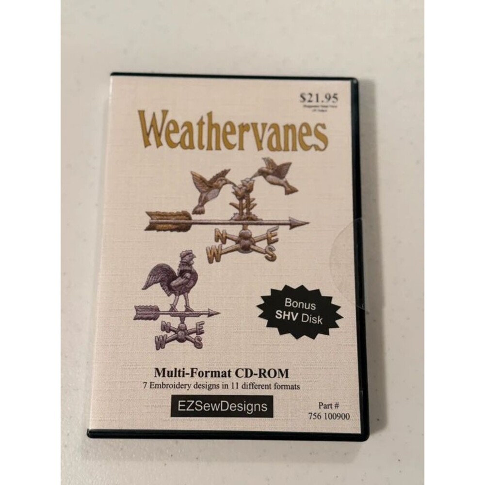 EZSewDesigns Weathervanes Embroidery CD Multi-Format 7 Designs SHV 756100900